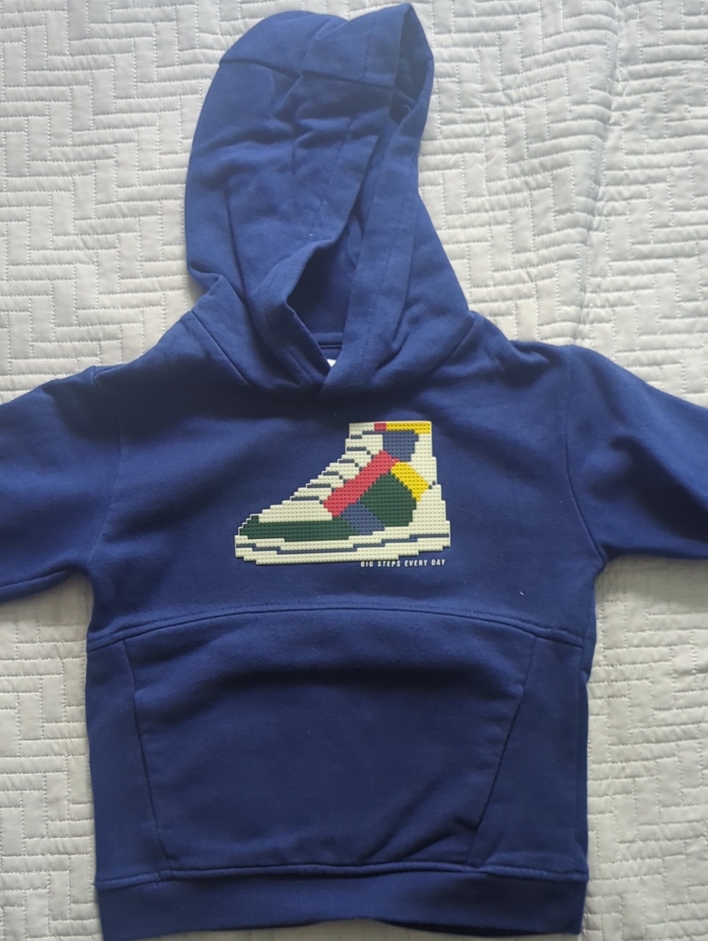 Mayoral Navy Hoodie with Colorful Pixel Sneaker Graphic